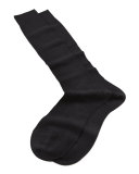 Over-the-Calf Ribbed Dress Socks, Black
