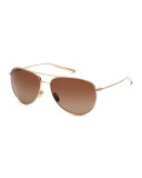 Francisco Polarized Aviator Sunglasses, Gold