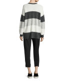 Wool-Blend Carrot Pants, Heather Charcoal