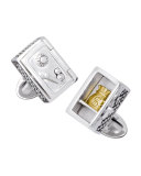 Safe with Gold Money Bag Cuff Links