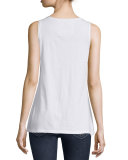 Scoop-Neck Knit Tank, White, Plus Size