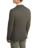 Norwin Slim-Fit Textured Jersey Sport Coat, Black/White