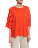 Half-Sleeve Boxy Big Tee, Petite