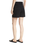 High-Waist Stretch-Cotton Shorts