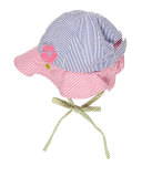 Striped Seersucker Baby Hat, Multicolor