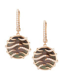Luna Mini 18k Rose Gold Diamond Mother-of-Pearl Earrings, Black