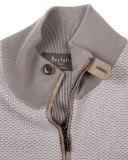 Textured Cashmere Full-Zip Cardigan, Gray