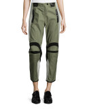 Banx Paneled Cropped Pants, Army Green