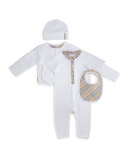 Zayden 4-Piece Coverall Set, White, Size 1-24 Months