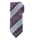 Textured Stripe Woven Silk Tie, Blue