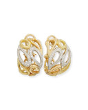 Teardrop Clip Earrings in 18K White & Yellow Gold with Diamonds