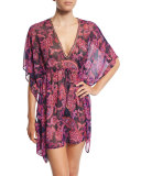 Jacobean Floral Tunic Coverup
