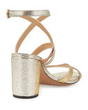 Metallic Crisscross 70mm Sandal, Gold Mix