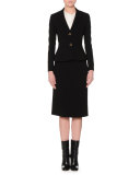 Mid-Rise Pencil Skirt, Black