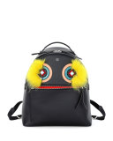 Large Monster Fox-Fur Backpack, Black