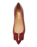 Mimi Bow Leather Ballerina Flat, Opera