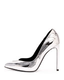 Flame Python-Embossed 110mm Pump, Silver