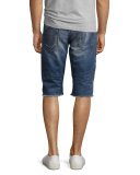 Geno Moto Denim Cutoff Shorts, Blue