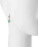 Provence Pear Turquoise Doublet Earring Charms with Diamonds
