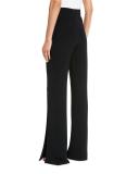 Aubree Side-Slit Wide-Leg Pants, Black