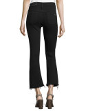 Mid-Rise Cropped Flare-Leg Jeans, Black Coal