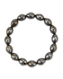 Molten Black Rhodium Bead Stretch Bracelet