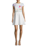 Rivana Hanging Gardens Skater Dress, Mint