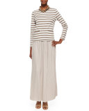 Long Pleated Skirt, Petite