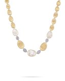 Lunaria Mother-of-Pearl Collar Necklace with Diamonds