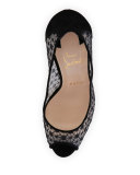 Very Lace Platform 120mm Red Sole Pump, Black