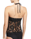 State of Lace High-Neck Tankini & Bandeau Swim Top