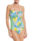 Limoncello Bandeau One-Piece Swimsuit, Plus Size