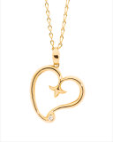 18K Yellow Gold Gypsy Heart Pendant w/Diamond