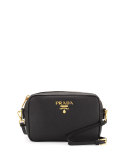 Small Saffiano Camera Crossbody Bag, Black (Nero)