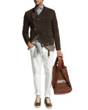 Deconstructed Prince of Wales Sport Jacket, Brown