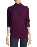 Eada 3/4-Sleeve Mock-Neck Top, Blackberry