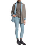 Mathias Corduroy Cropped Pants, Pearl Blue