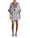 Beetle Bug Embroidered Coverup Tunic, White