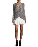 Stretch Twill Eyelet Skirt, White
