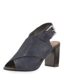Indo Crisscross Chunky-Heel Sandal