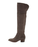 Clara Suede Over-The-Knee Boot, Smoke