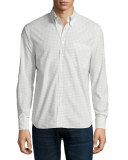 Woven Check Oxford Shirt, White Pattern