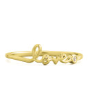 Bezel Diamond Love Ring, Yellow Gold