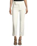 Wide-Waist Slim Cropped Pants