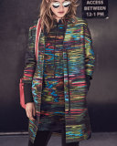 Printed Half-Zip Tunic, Northern Lights