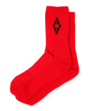 Cruz Ribbed-Cuff Short Socks with Logo