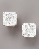 Square-Cut Cubic Zirconia Stud Earrings 