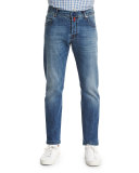 Slim-Fit Dark-Wash Denim Jeans