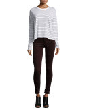 Velvet Skinny Jeans, Wine