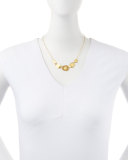 18k Gold Stone Bib Necklace